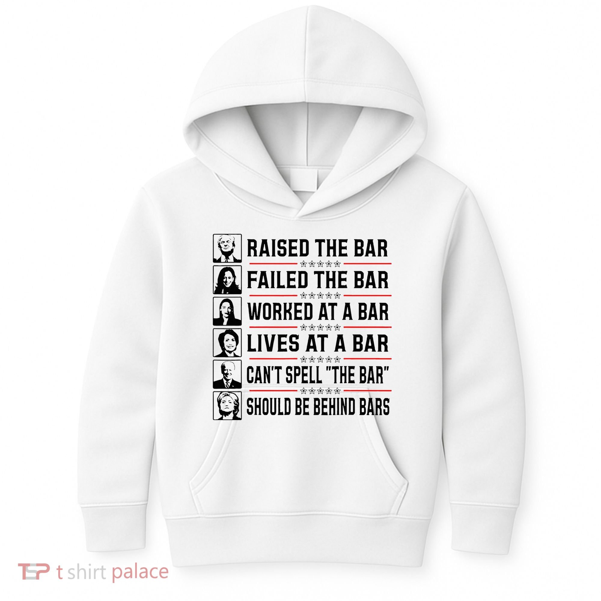 Pro Trump Raised The Bar Funny Political Anti Biden Meme Kids Hoodie