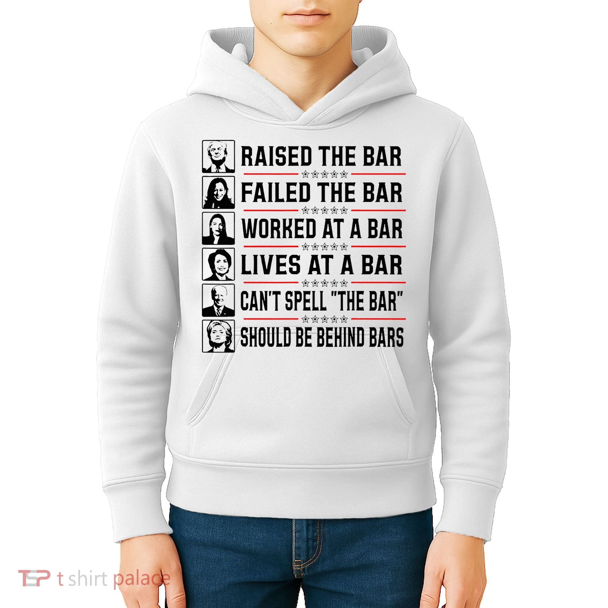 Pro Trump Raised The Bar Funny Political Anti Biden Meme Kids Hoodie