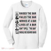 Pro Trump Raised The Bar Funny Political Anti Biden Meme Kids Long Sleeve Shirt thumb 0