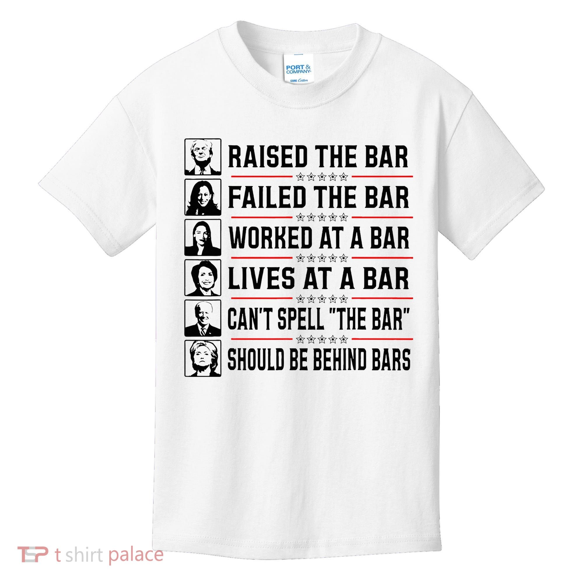 Pro Trump Raised The Bar Funny Political Anti Biden Meme Kids T-Shirt
