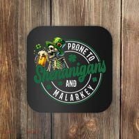 Prone To Shenanigans And Malarkey St Patricks Day Coaster thumb 0