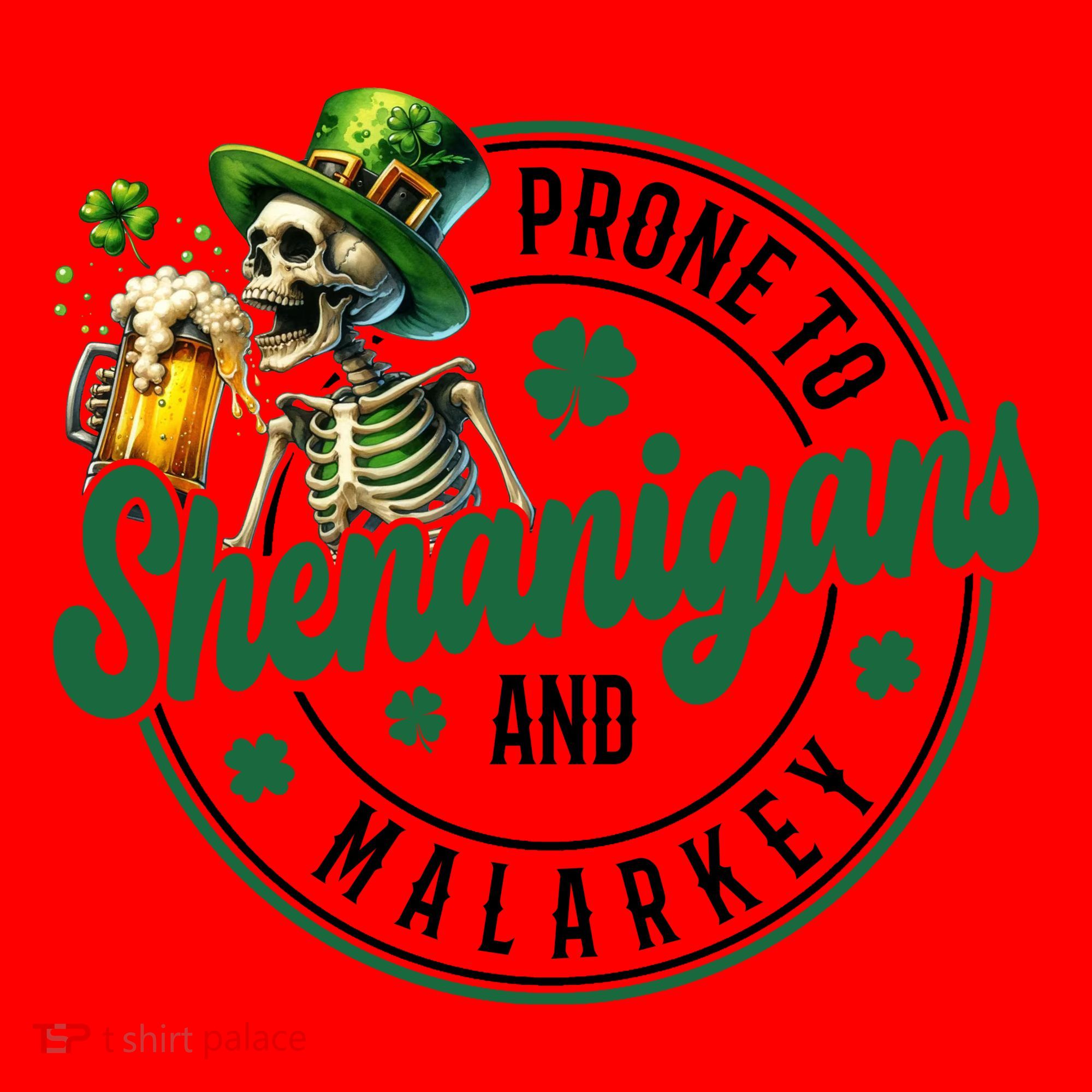 Prone To Shenanigans And Malarkey St Patricks Day Santa Hat