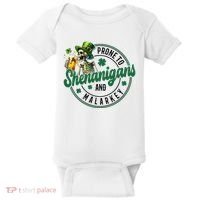 Prone To Shenanigans And Malarkey St Patricks Day Baby Bodysuit thumb 0