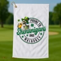 Prone To Shenanigans And Malarkey St Patricks Day Golf Towel thumb 1