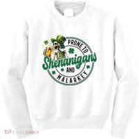 Prone To Shenanigans And Malarkey St Patricks Day Kids Sweatshirt thumb 0