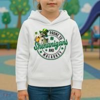 Prone To Shenanigans And Malarkey St Patricks Day Kids Hoodie thumb 3