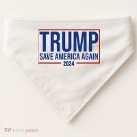 Pro Trump Save America Again 2024 Election USA-Made Doggie Bandana thumb 0