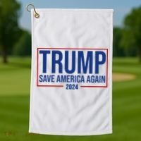 Pro Trump Save America Again 2024 Election Golf Towel thumb 1