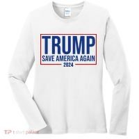Pro Trump Save America Again 2024 Election Women's Long Sleeve Shirt thumb 0