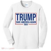 Pro Trump Save America Again 2024 Election Kids Long Sleeve Shirt thumb 0