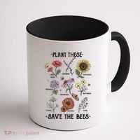 Plant These Save The Bees Flowers Gardening Gift Coffee Mug thumb 1