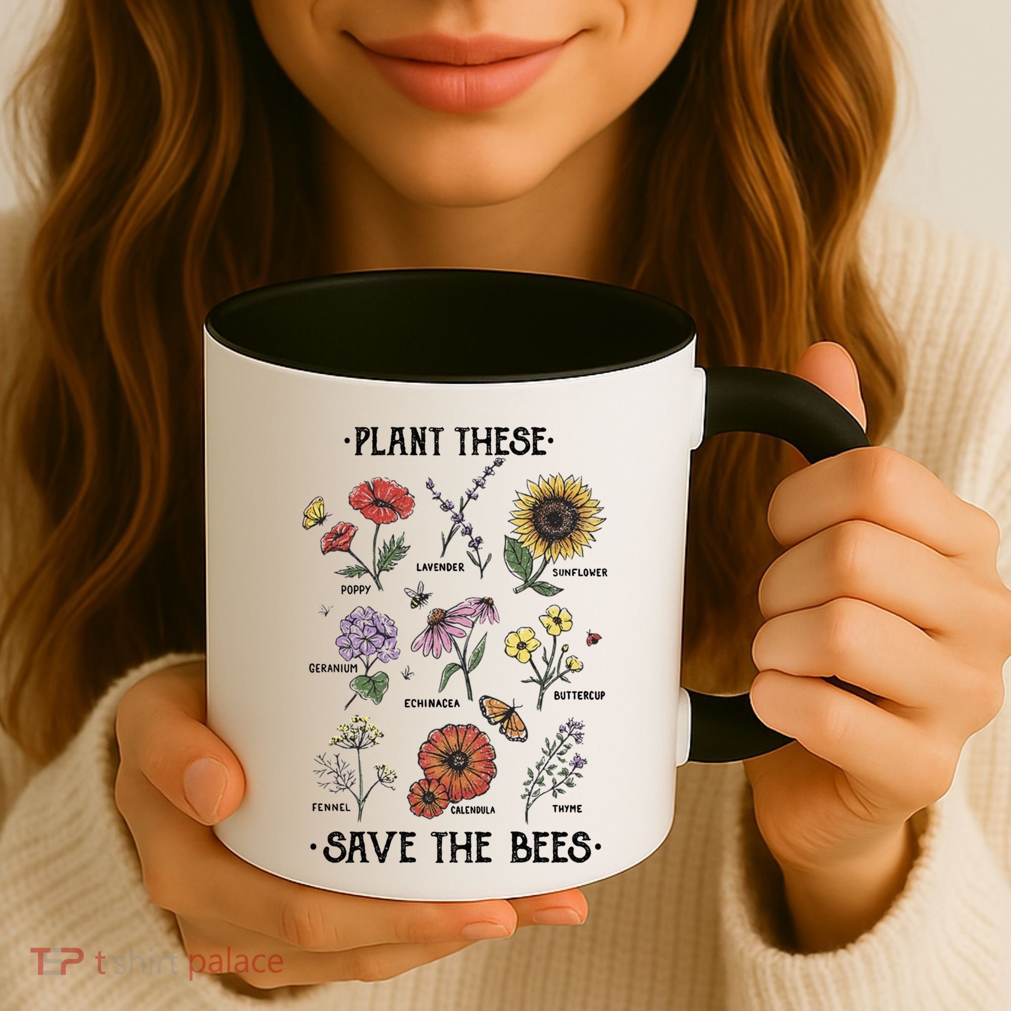 Plant These Save The Bees Flowers Gardening Gift Coffee Mug