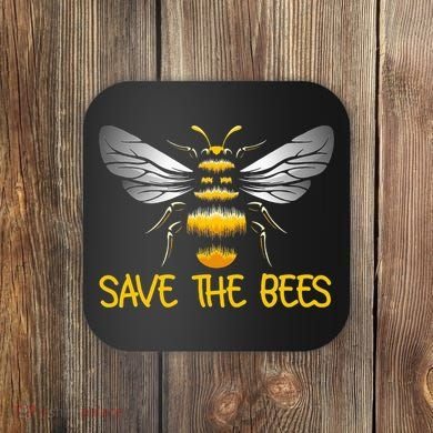 Plant These Save the Bees Bumblebee Climate Change Earth Day Coaster