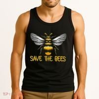 Plant These Save the Bees Bumblebee Climate Change Earth Day Tank Top thumb 3