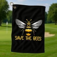 Plant These Save the Bees Bumblebee Climate Change Earth Day Golf Towel thumb 1