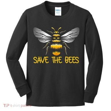 Plant These Save the Bees Bumblebee Climate Change Earth Day Kids Long Sleeve Shirt