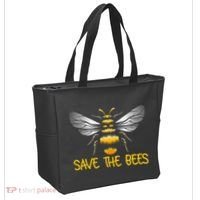 Plant These Save the Bees Bumblebee Climate Change Earth Day Tote Bag thumb 2