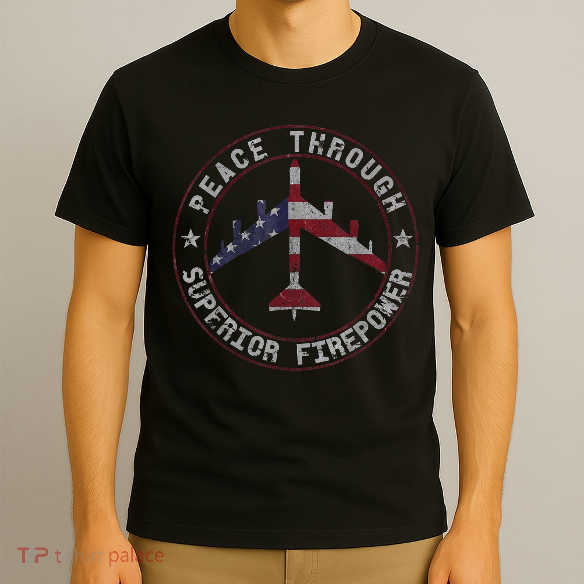 Peace Through Superior Firepower B52 Bomber Vintage T-Shirt