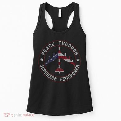 Peace Through Superior Firepower B52 Bomber Vintage Women's Tank Top