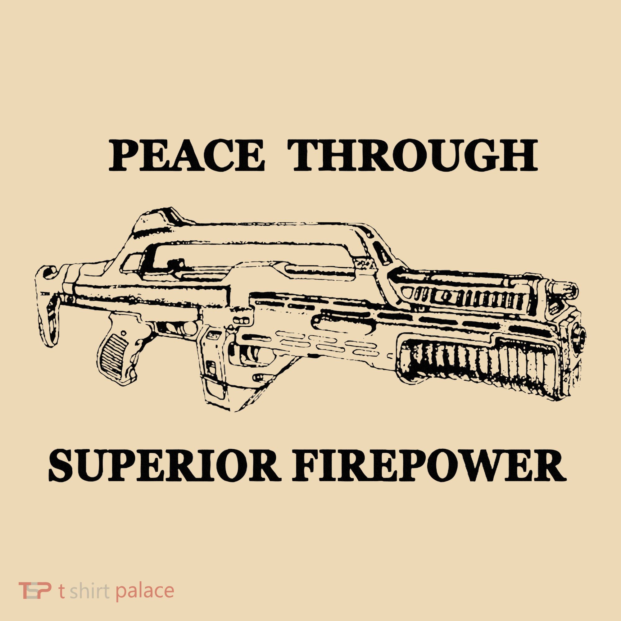 Peace Through Superior Firepower Retro 80S Sci Fi Tote Bag