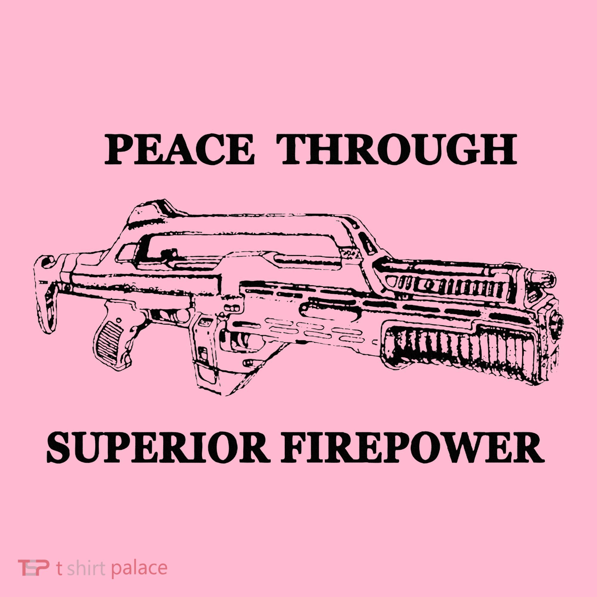 Peace Through Superior Firepower Retro 80S Sci Fi Coaster