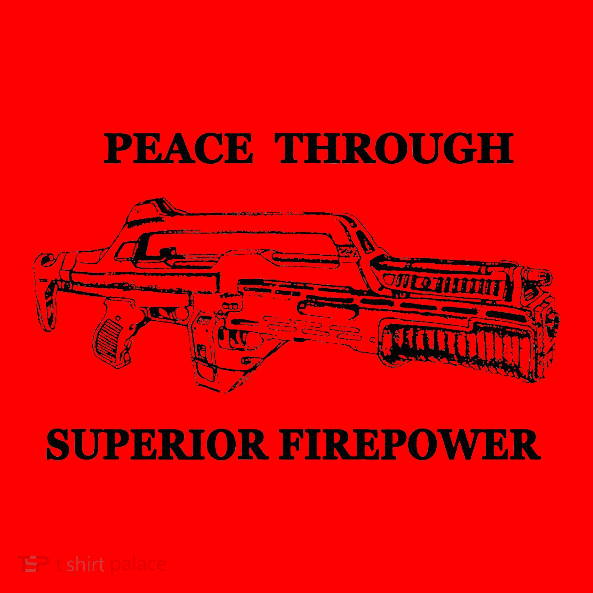 Peace Through Superior Firepower Retro 80S Sci Fi Santa Hat