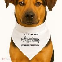 Peace Through Superior Firepower Retro 80S Sci Fi USA-Made Doggie Bandana thumb 1
