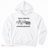 Peace Through Superior Firepower Retro 80S Sci Fi Hoodie thumb 0