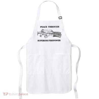 Peace Through Superior Firepower Retro 80S Sci Fi Apron