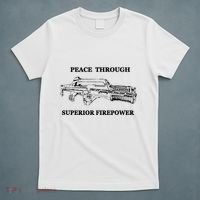 Peace Through Superior Firepower Retro 80S Sci Fi T-Shirt thumb 5