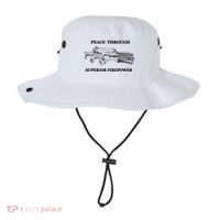Peace Through Superior Firepower Retro 80S Sci Fi Bucket Hat thumb 0