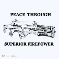 Peace Through Superior Firepower Retro 80S Sci Fi Bucket Hat thumb 4