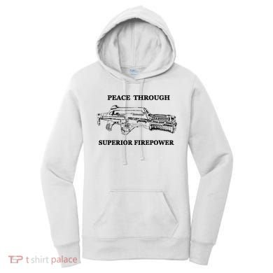 Peace Through Superior Firepower Retro 80S Sci Fi Women's Hoodie