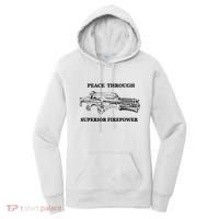 Peace Through Superior Firepower Retro 80S Sci Fi Women's Hoodie thumb 0