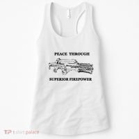 Peace Through Superior Firepower Retro 80S Sci Fi Women's Tank Top thumb 0