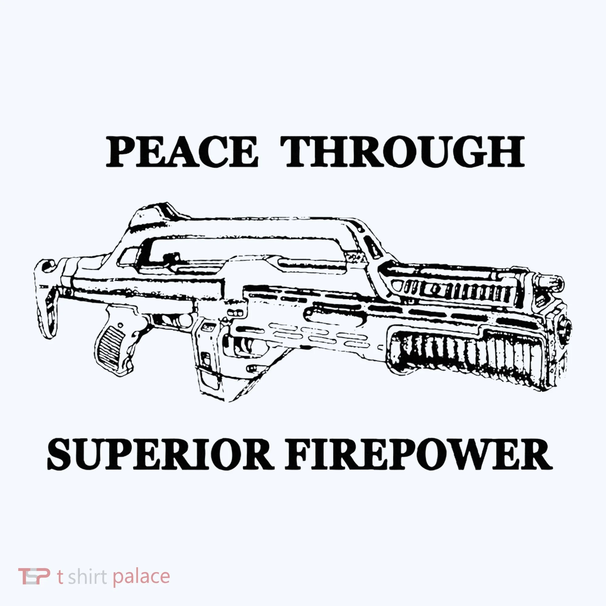 Peace Through Superior Firepower Retro 80S Sci Fi Baby Bodysuit