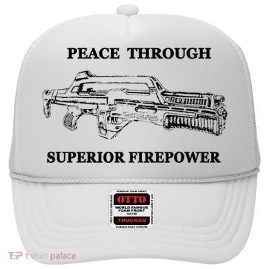 Peace Through Superior Firepower Retro 80S Sci Fi Hat