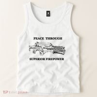 Peace Through Superior Firepower Retro 80S Sci Fi Tank Top thumb 2