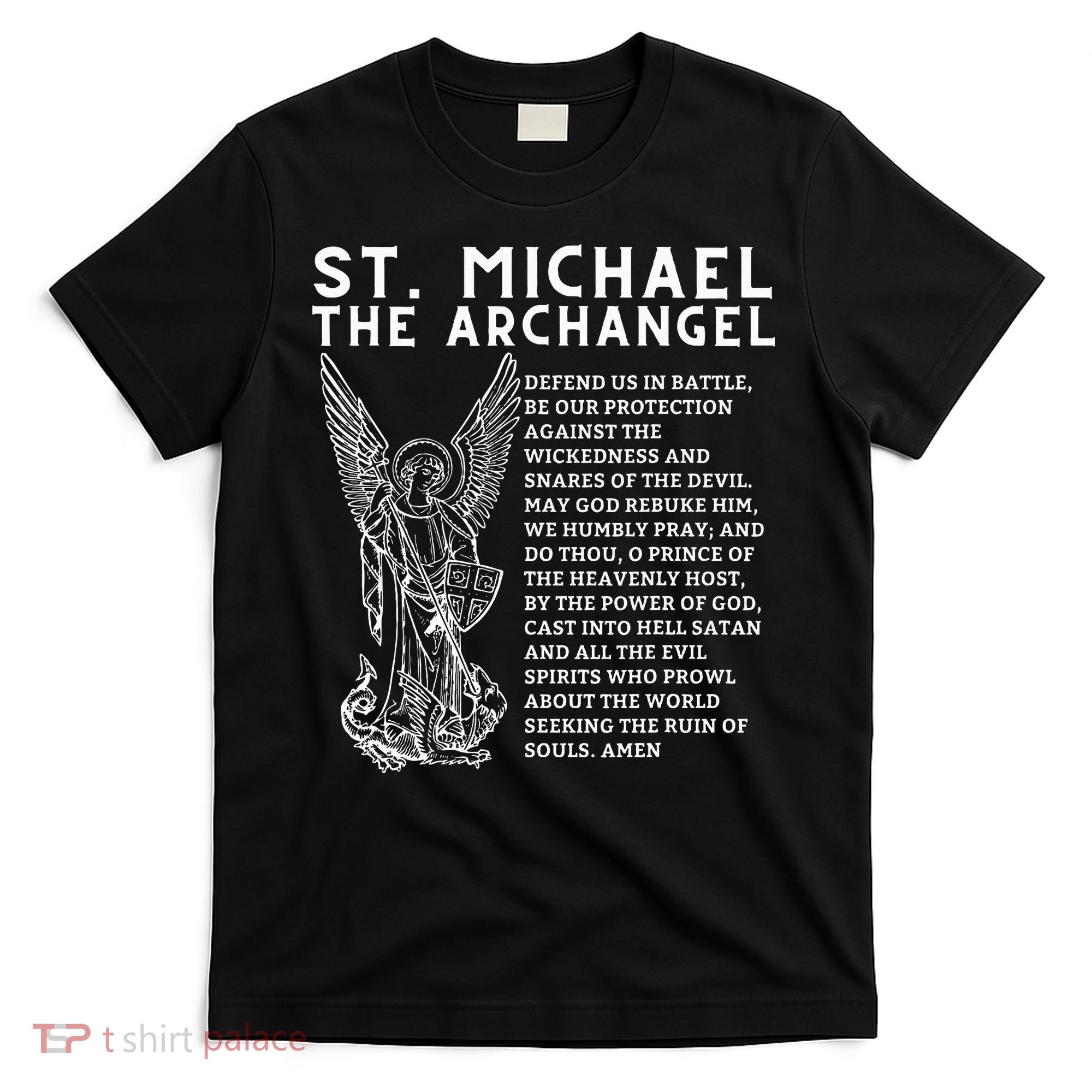 Prayer To St. Michael The Archangel Print Christian T-Shirt
