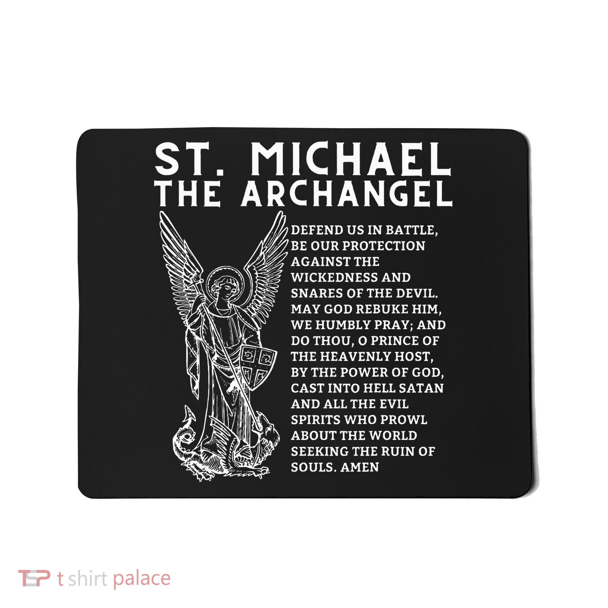 Prayer To St. Michael The Archangel Print Christian Mousepad