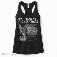 Prayer To St. Michael The Archangel Print Christian Women's Tank Top thumb 0