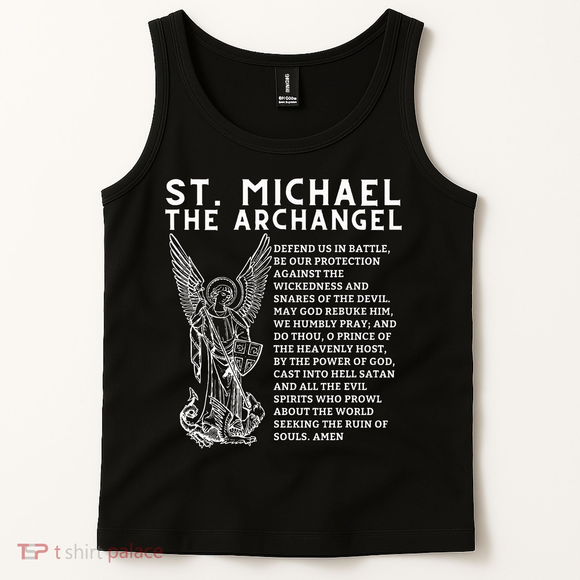 Prayer To St. Michael The Archangel Print Christian Tank Top