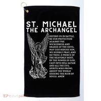 Prayer To St. Michael The Archangel Print Christian Golf Towel thumb 0