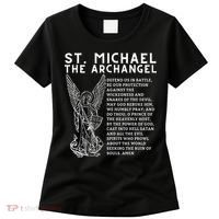Prayer To St. Michael The Archangel Print Christian Women's T-Shirt thumb 0