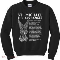 Prayer To St. Michael The Archangel Print Christian Kids Sweatshirt thumb 0