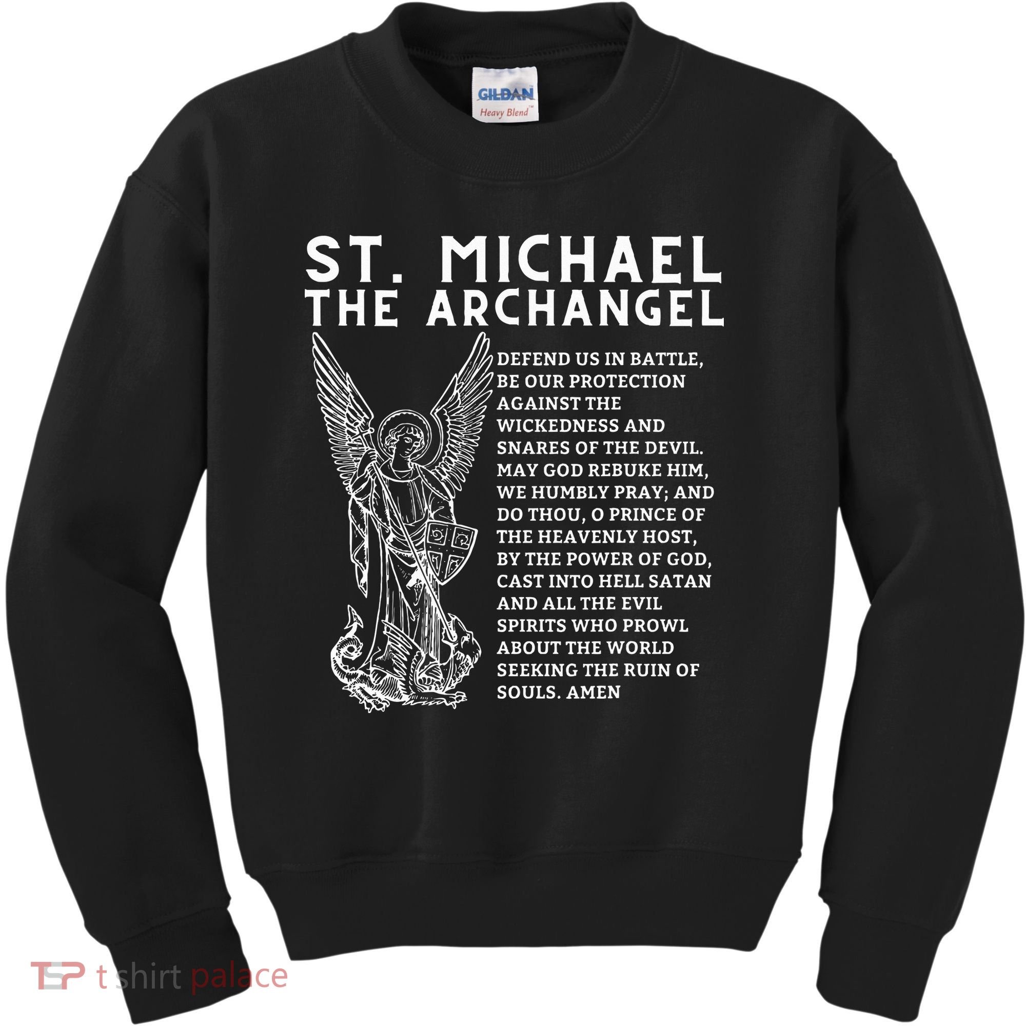 Prayer To St. Michael The Archangel Print Christian Kids Sweatshirt
