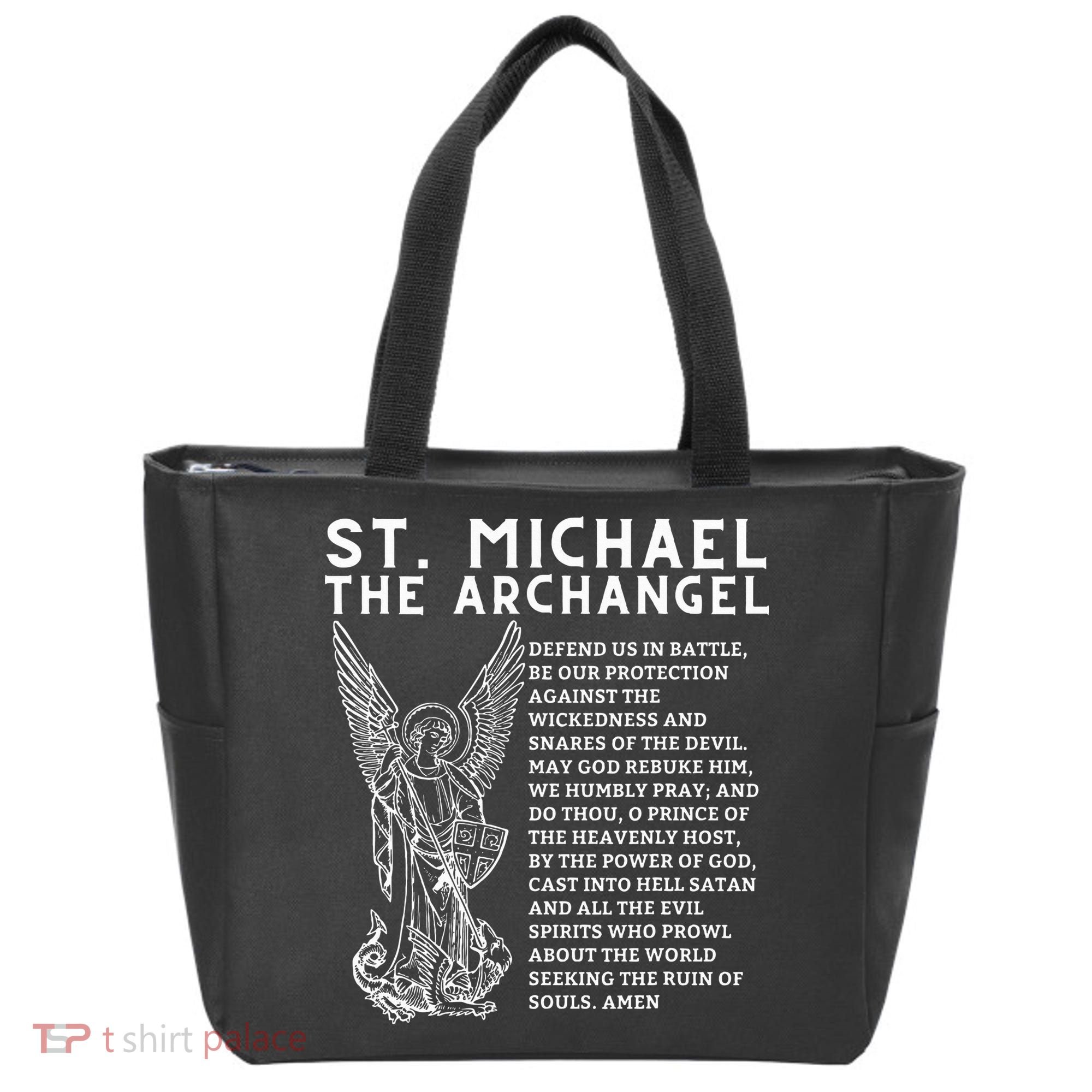 Prayer To St. Michael The Archangel Print Christian Tote Bag