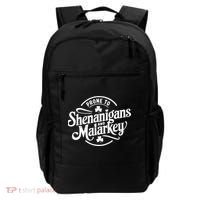 Prone To Shenanigans Malarkey Funny Clovers St Patricks Day Backpack thumb 0