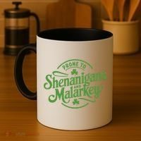 Prone To Shenanigans Malarkey Funny Clovers St Patricks Day Coffee Mug thumb 4
