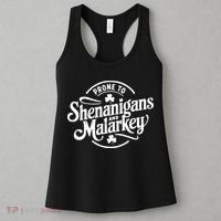 Prone To Shenanigans Malarkey Funny Clovers St Patricks Day Women's Tank Top thumb 3